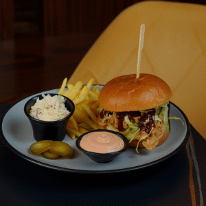 Crispy cheese chicken burger