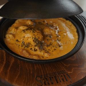 Pink Chicken in the pan